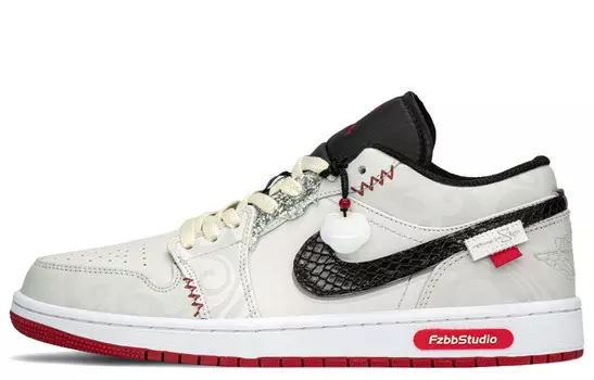 Баскетбольные кроссовки Air 1 Vintage Men Low-Top Серый/Бежевый/Красный Jordan