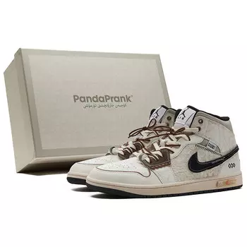 Баскетбольные кроссовки Air 1 Vintage Men Mid-Top бежевый/желтый/черный Jordan
