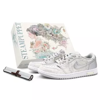 Баскетбольные кроссовки Air 1 Vintage Men Low-Touch Silver Jordan, цвет White feather floating light