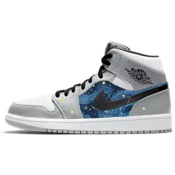 Баскетбольные кроссовки Air 1 Vintage Men Mid-Top Серый/белый/синий Jordan