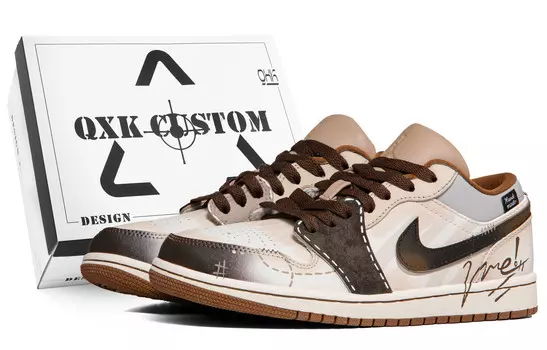 Баскетбольные кроссовки Air 1 Vintage Men Low-Top бежевый/коричневый/коричневатые Jordan