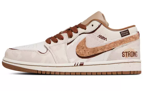 Баскетбольные кроссовки Air 1 Vintage Men Low-Top бежевый/коричневый/бежевый/хаки Jordan