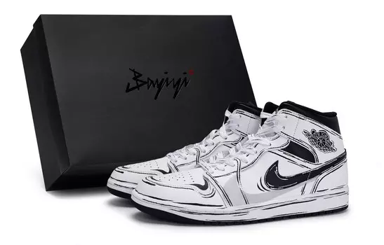 Баскетбольные кроссовки Air 1 Vintage Men Mid-Top Black/Grey Jordan