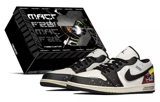 Баскетбольные кроссовки Air 1 Vintage Men Low-Top Black/Red Jordan дубль