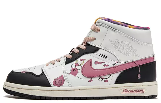 Баскетбольные кроссовки Air 1 Vintage Men Mid-Top белый/розовый/черный Jordan