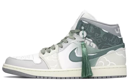 Баскетбольные кроссовки Air 1 Vintage Men Mid-Top White/Cyan/Mead Jordan