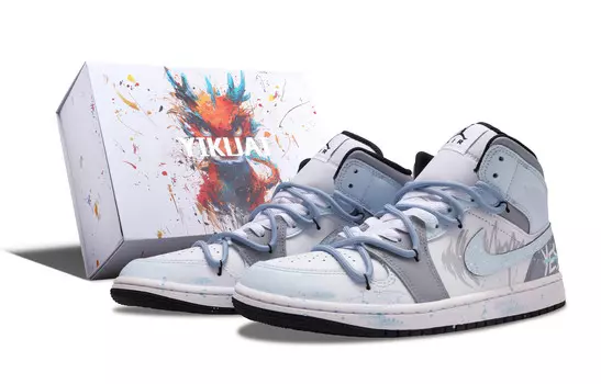 Баскетбольные кроссовки Air 1 Vintage Men Mid-Top White/Blue/Grey Jordan