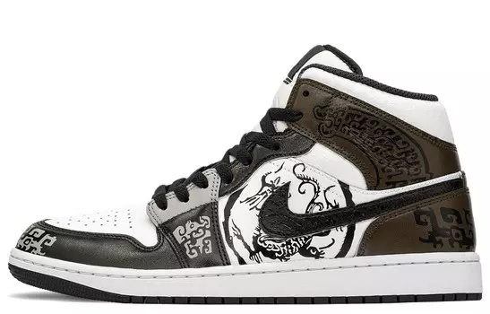 Баскетбольные кроссовки Air 1 Vintage Men Mid-Top Black/Brown/Cyan/Copper Jordan