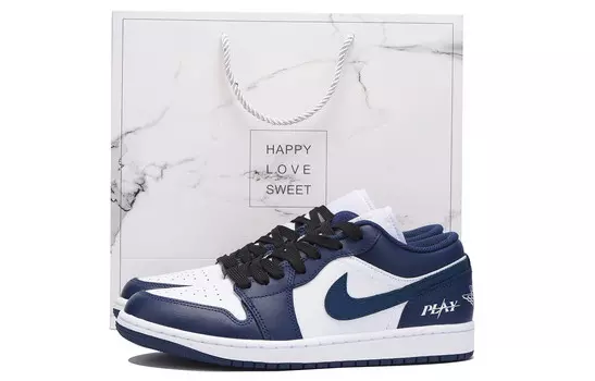 Баскетбольные кроссовки Air 1 Vintage Men Low-top Black/white/blue Jordan