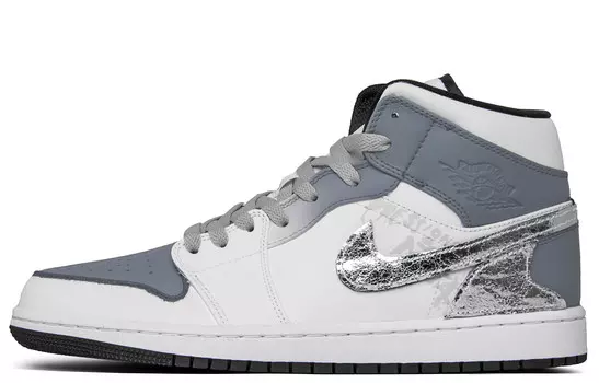 Баскетбольные кроссовки Air 1 Vintage Men Mid-Top White/Silver/Blue Jordan