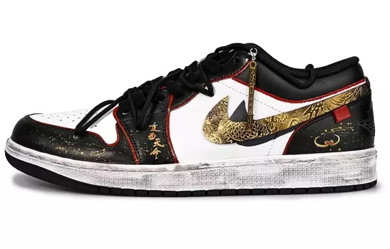 Баскетбольные кроссовки Air 1 Vintage Men Low-Top Black/Gold Jordan