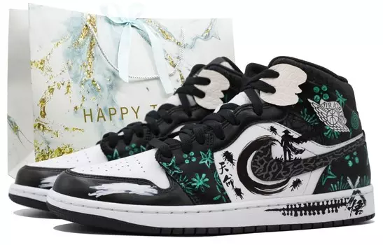 Баскетбольные кроссовки Air 1 Vintage Men Mid-Top Black/White Jordan