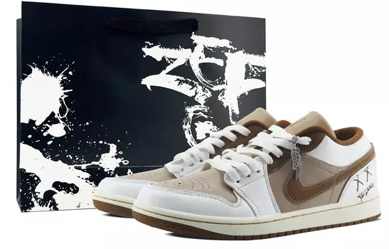 Баскетбольные кроссовки Air 1 Vintage Men Low-Touch Mocha/white Jordan