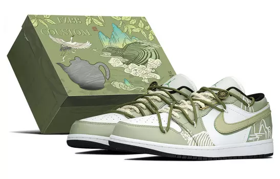 Баскетбольные кроссовки Air 1 Vintage Men Low-Top White/Green Jordan