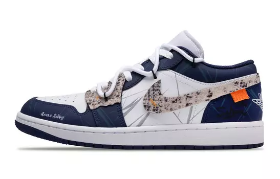Баскетбольные кроссовки Air 1 Vintage Men Low-Touch White Blue Grey Jordan