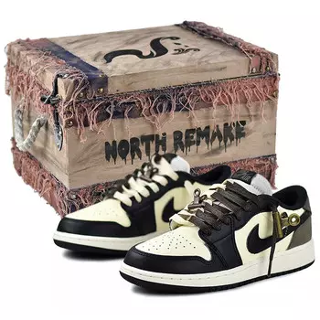 Баскетбольные кроссовки Air 1 Vintage Men Low-Top бежевый/черный Jordan