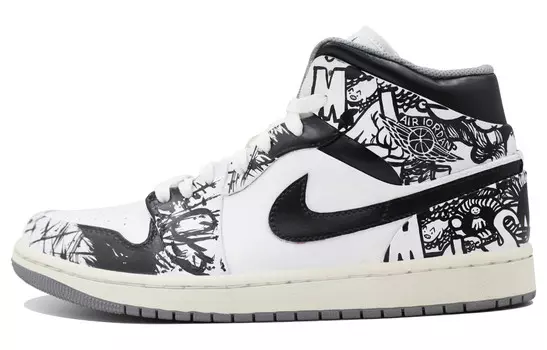 Баскетбольные кроссовки Air 1 Vintage Men Mid-Top Black/White Jordan