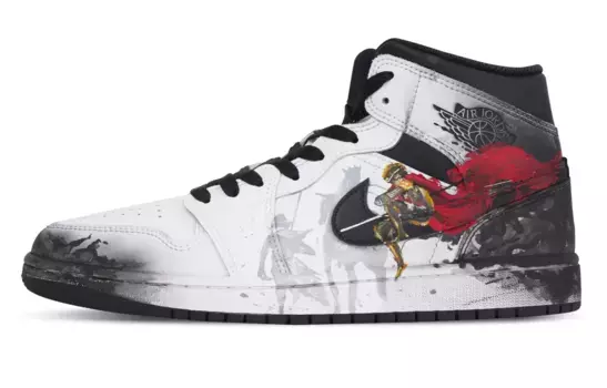 Баскетбольные кроссовки Air 1 Vintage Men Mid-Top Black/White/Red/Yellow/Grey Jordan