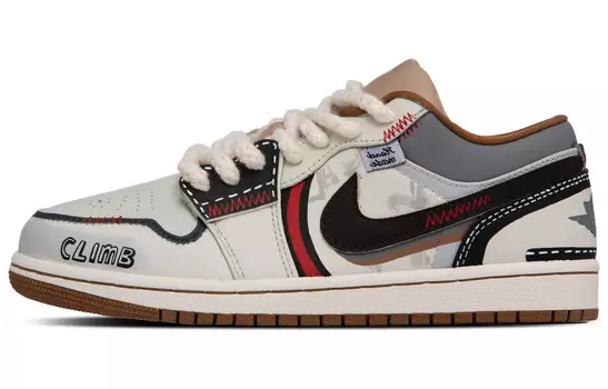 Баскетбольные кроссовки Air 1 Vintage Men Low-Top White/Grey/Black/Red/Brown Jordan