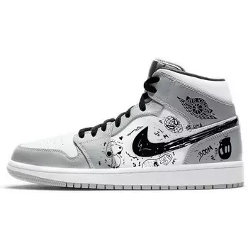 Баскетбольные кроссовки Air 1 Vintage Men Mid-Top White/Grey Jordan