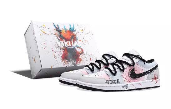 Баскетбольные кроссовки Air 1 Vintage Men Low-Touch Grey Pink Blue Jordan