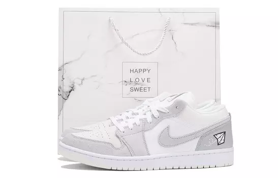 Баскетбольные кроссовки Air 1 Vintage Unisex Low-Go White Grey Jordan дубль