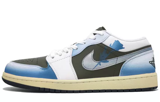 Баскетбольные кроссовки Air 1 Vintage Unisex Low-Touch Silver Jordan, цвет Demon Ji Blue