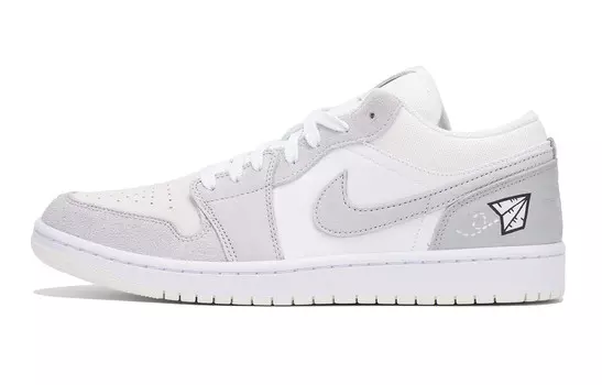 Баскетбольные кроссовки Air 1 Vintage Unisex Low-Go White Grey Jordan дубль