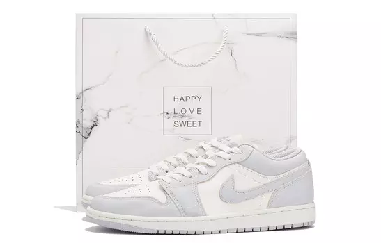 Баскетбольные кроссовки Air 1 Vintage Unisex Low-Go серо-белый Jordan