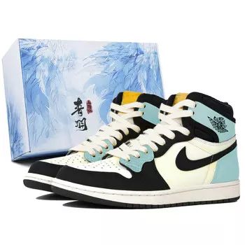 Баскетбольные кроссовки Air 1 Vintage Unisex High-Top Black/Cyan Jordan