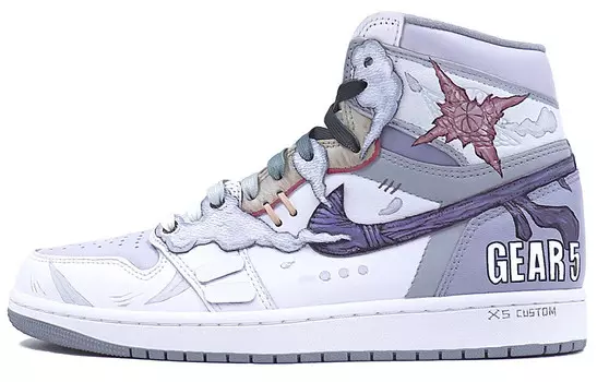 Баскетбольные кроссовки Air 1 Vintage Unisex High-top White/фиолетовый/серый Jordan