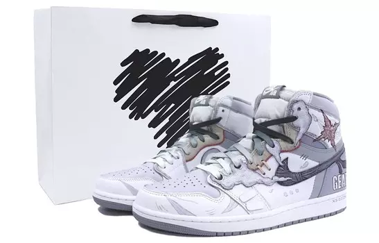 Баскетбольные кроссовки Air 1 Vintage Unisex High-top White/фиолетовый/серый Jordan