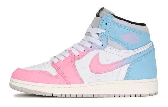 Баскетбольные кроссовки Air 1 Vintage унисекс с высоким верхом Jordan, синий/розовый