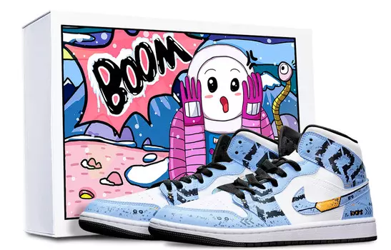 Баскетбольные кроссовки Air 1 Vintage Unisex Mid Top Black/white/blue Jordan