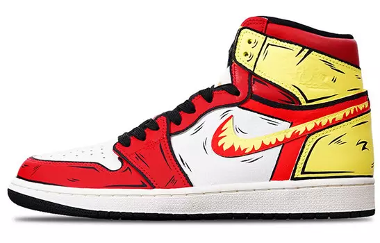 Баскетбольные кроссовки Air 1 Vintage Unisex High-top Red/Yellow Jordan