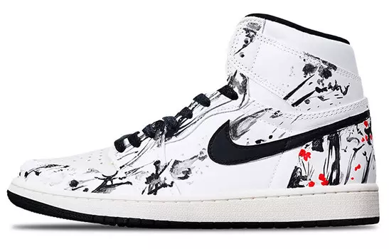 Баскетбольные кроссовки Air 1 Vintage, унисекс, высокие, черные/белые Jordan