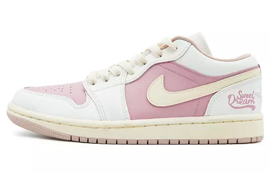 Баскетбольные кроссовки Air 1 Vintage Unisex Low-Top Белый/Розовый/Бежевый/Желтый Jordan