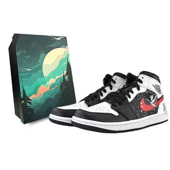 Баскетбольные кроссовки Air 1 Vintage Unisex Mid-top Black/Red Jordan