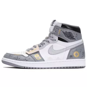 Баскетбольные кроссовки Air 1 Vintage, унисекс, высокие, серый/белый Jordan