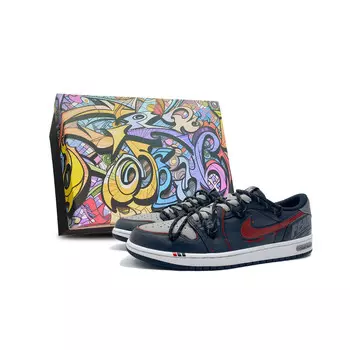 Баскетбольные кроссовки Air 1 Vintage Unisex Low-Go Red Jordan, цвет Black Red Gray