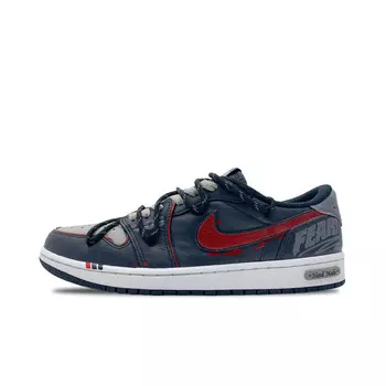 Баскетбольные кроссовки Air 1 Vintage Unisex Low-Go Red Jordan, цвет Black Red Gray
