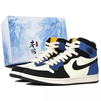 Баскетбольные кроссовки Air 1 Vintage Unisex High-Top Black/Blue Jordan