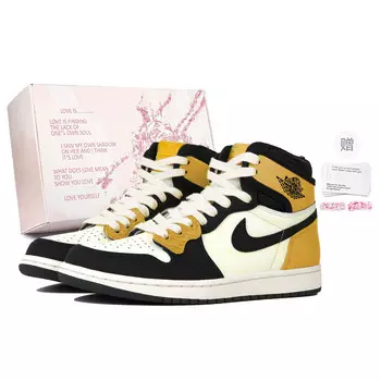 Баскетбольные кроссовки Air 1 Vintage Unisex High-Top Black/Yellow Jordan