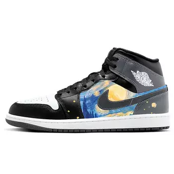 Баскетбольные кроссовки Air 1 Vintage Unisex High-Top Black/White/Blue Jordan