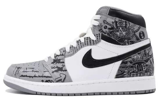 Баскетбольные кроссовки Air 1 Vintage Unisex High-Top серый черный Jordan
