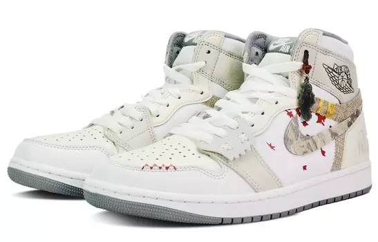 Баскетбольные кроссовки Air 1 Vintage Unisex High-top Off White Jordan