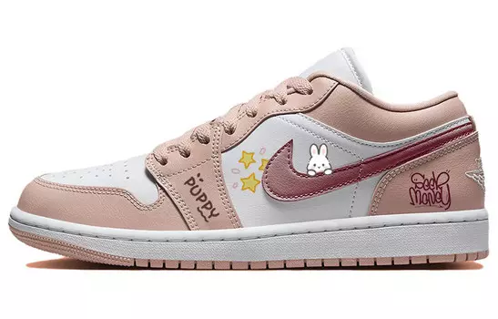 Баскетбольные кроссовки Air 1 Vintage Unisex Low-top White/розовый Jordan