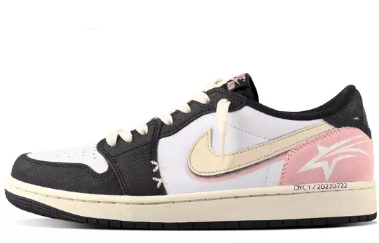 Баскетбольные кроссовки Air 1 Vintage Unisex Low-top белый/розовый/черный Jordan