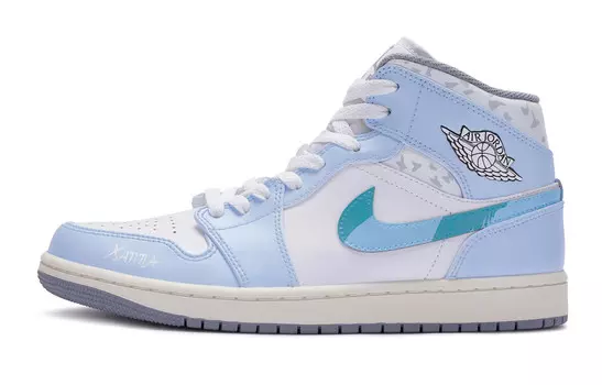 Баскетбольные кроссовки Air 1 Vintage Women's High-top Blue/white/grey Jordan