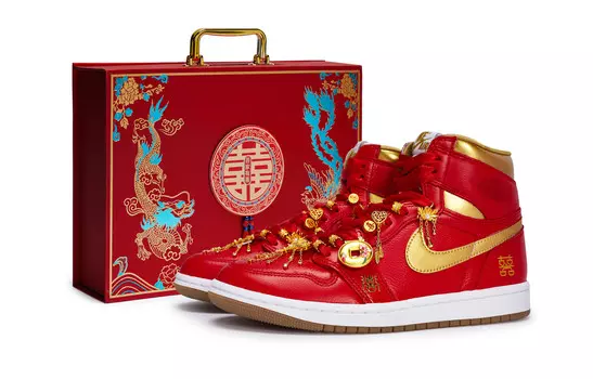 Баскетбольные кроссовки Air 1 Vintage Women's High-Top Gold Jordan, цвет Red Gold